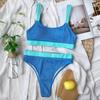 2021 New European & American Ribbed Solid Color Women's Bikini Swimwear B169