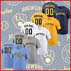 Camiseta personalizada para hombre de los Milwaukee Brewers con nombre y número, hecha por un fanático (2025), envío rápido.
