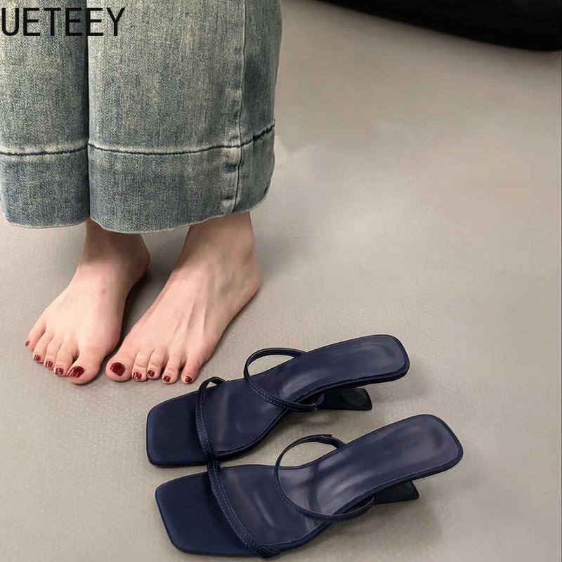 Fashion Designer Summer Narrow Band Heel Women Slippers Shoes Fashion Open Toe Shoes Design Style Banquet Party Sandals Shoes