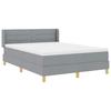 Box Spring Bed with Mattress Light Grey 190 x 140 cm Fabric