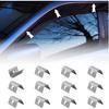 12 Stück Regenabweiser für Auto Fenster Clip, Edelstahl Regenblenden für Auto Fenster Clips Kompatibel mit G3, Sned, HEKO, Regen- und Windbeständige Autos