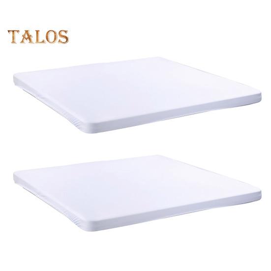 2 Pcs Stretchy Fitted Table Cover 34x34 Inch Square Tablecloth with Elastic Edge Solid Color Table Cloth for Kitchen Dining Picnic Patio Outdoor