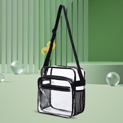 Borsa a due scomparti Portaoggetti in PVC più spesso Elegante da viaggio all'aperto Spalla trasparente per eventi sportivi