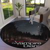 Tapete Redondo Cool TV The Vampire Diaries, Tapete para Sala de Estar Quarto Sofá Sala de Jogos Decoração, Tapete de Chão Antiderrapante Q0046