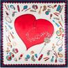 New arrival 60*60cm Luxury Brand Women Silk Scarves Heart and Lipstick Design Square Scarves Spring Summer Shawls For Ladies