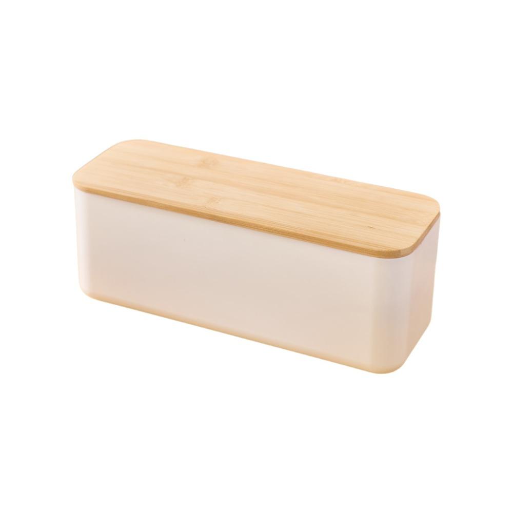 Cutting Board Lid Bread Box With Wooden Lid Spacious Container Rectangular Shape Bread Storage Bin Space Saving Fresh Keeping