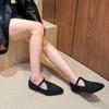 Retro pointed Mary Jane shoes women's 2025 autumn new versatile soft sole suede low heel pointed single shoes lazy shoes