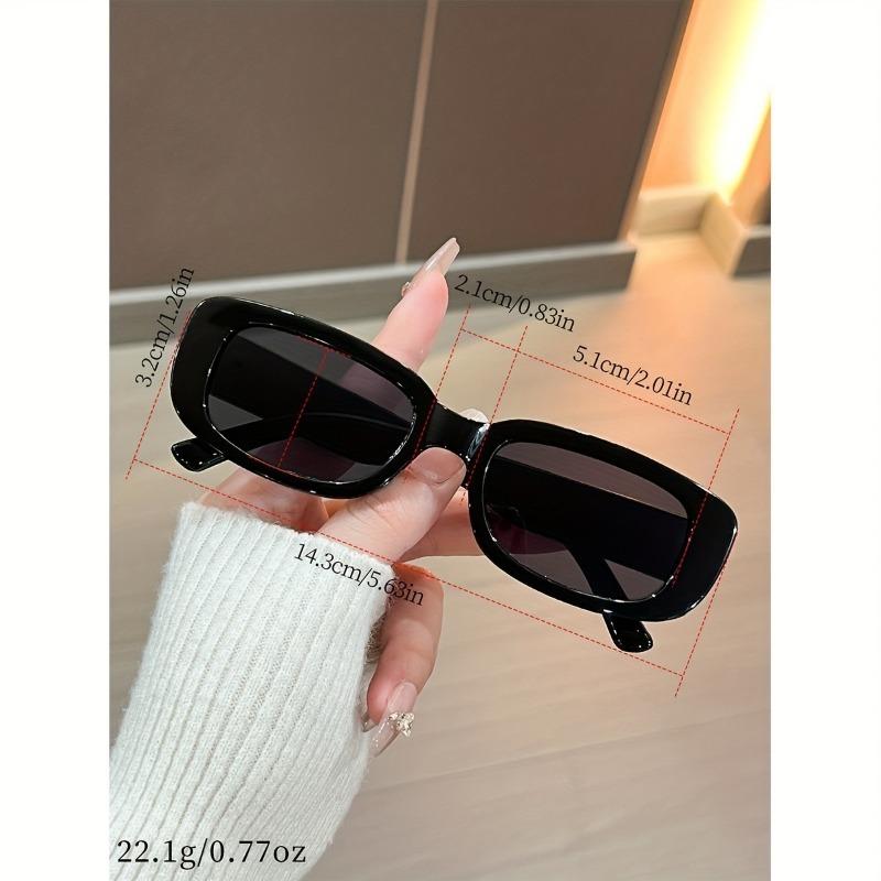 5 Pairs of Women's Fashionable Glasses - Black Multi Style Rectangular Frame Decorative Lenses