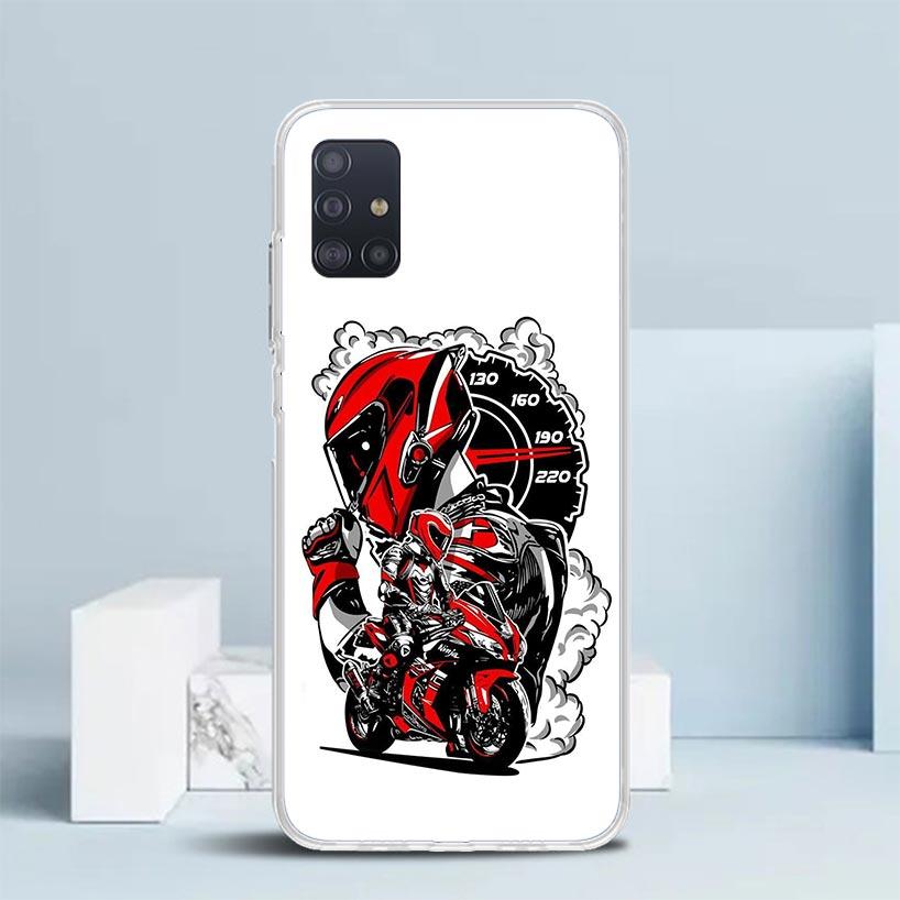 1N23456 Cool Motorcycle Soft Cover for Samsung Galaxy A12 A22 A32 A52 A72 A02S Phone Case Note 20 Ultra 10 S10 Plus A51 A71 A50S