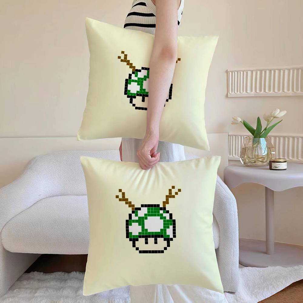 Mushroom Christmas Outfit Pillow Case Sofa and Living Room Decorative Cushion Covers Dust-proof and Mite-proof Invisible Zipper