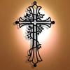 Elegant Abstract Metal Cross with Vines: Wall Decor & Gift