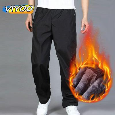 Summer Winter Sweatpant Trousers Autumn Plus Velvet Warm Pant Quick-drying Sportswear Loose Straight Wear-resistant Thick Pant For Men