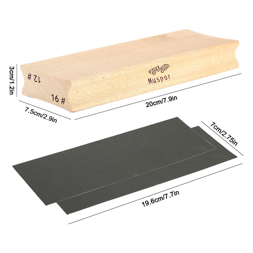 Wooden Radius Sanding Block With Sandpaper Guitar Bass Fret Leveling Fingerboard Luthier Radius Sanding Block Leveling Tool