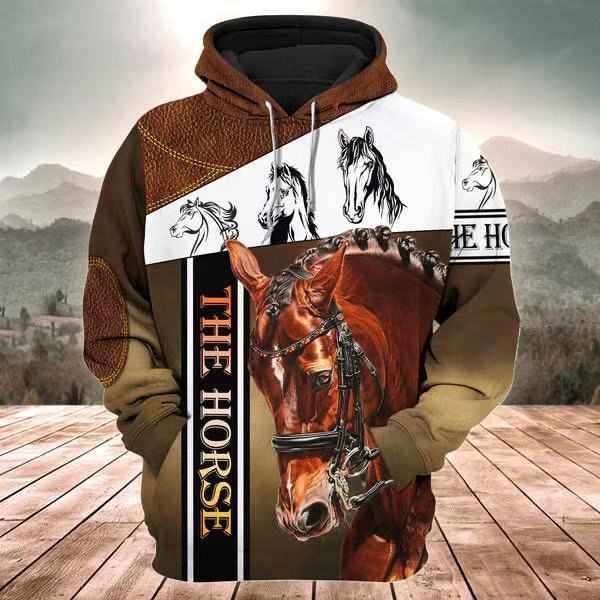 Winter New Sweater European and American Style Lion Animal 3D Three-dimensional Printing Pattern Large Size Loose Sweater