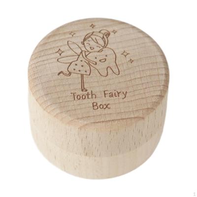 Baby Tooth Keepsake Box First Collection Memorial Portable Wooden Container Case