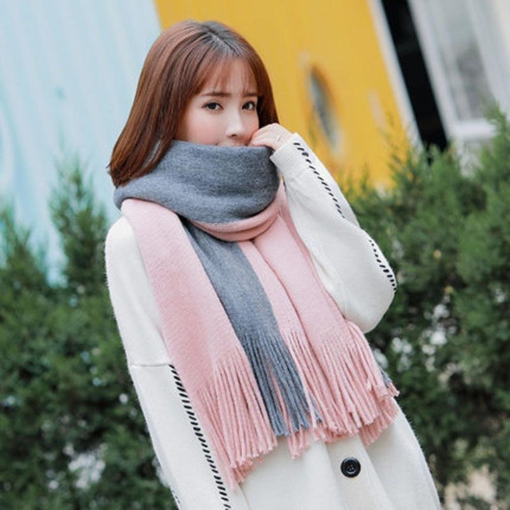 Windproof Long Wool Tassel Scarf Thickened Winter Neckerchief Elegant Women Cashmere Scarf  Student