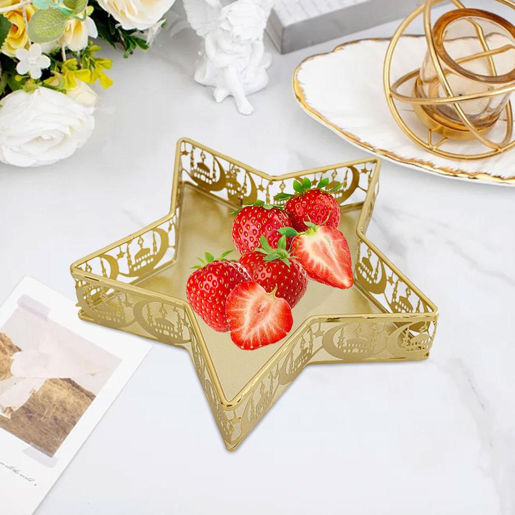 Moon Star Tray Eid Mubarak Tray Elegant Centerpiece Serving Platter for Events Family Gatherings Home Decoration Kitchen