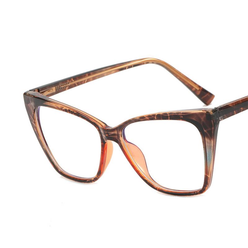 Oversize Cat Eye Square Frame Clear Lens Glasses TR90 Women Myopia Nerd Spectacles -0.5 to -6.0 Degree