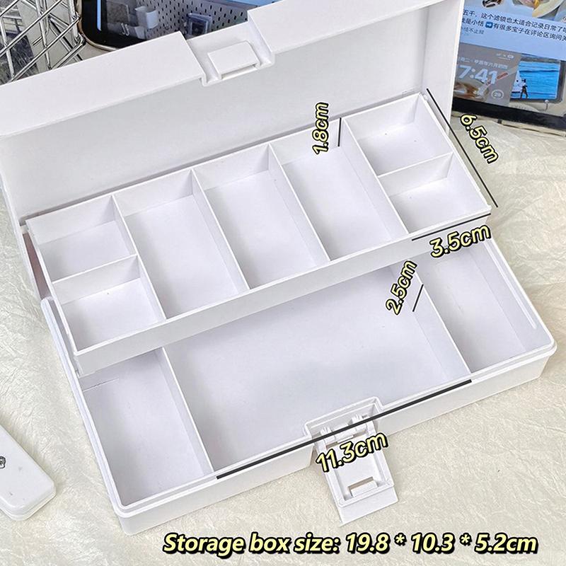 Large Capacity Foldable Multi-Grid Storage Box Dustproof Double-Layer Stationery Box Multifunctional Organizer for Small Items белый 2890₽