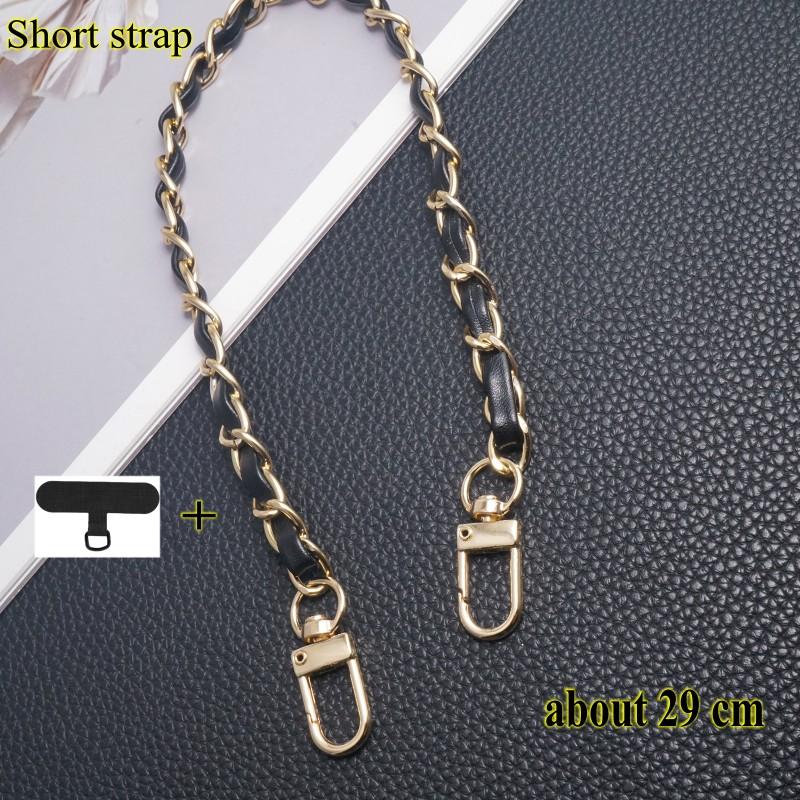 Universal Phone Strap Anti-lost Lanyard USB Holder Mobile Crossbody Necklace Cord Leather Chain Black Color Cellphone Case Bag