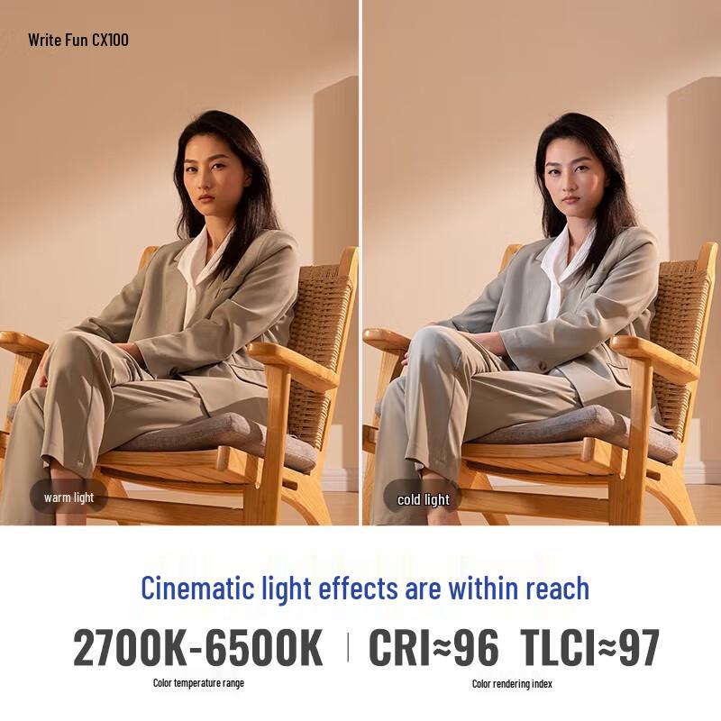 Luz de Vídeo LED COB RGB de Bolso Zhiyun CX100 100W