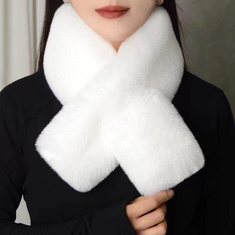 Scarf Warm Double-sided Fur Collar Scarf Simple Imitation Rex Rabbit Lady Winter
