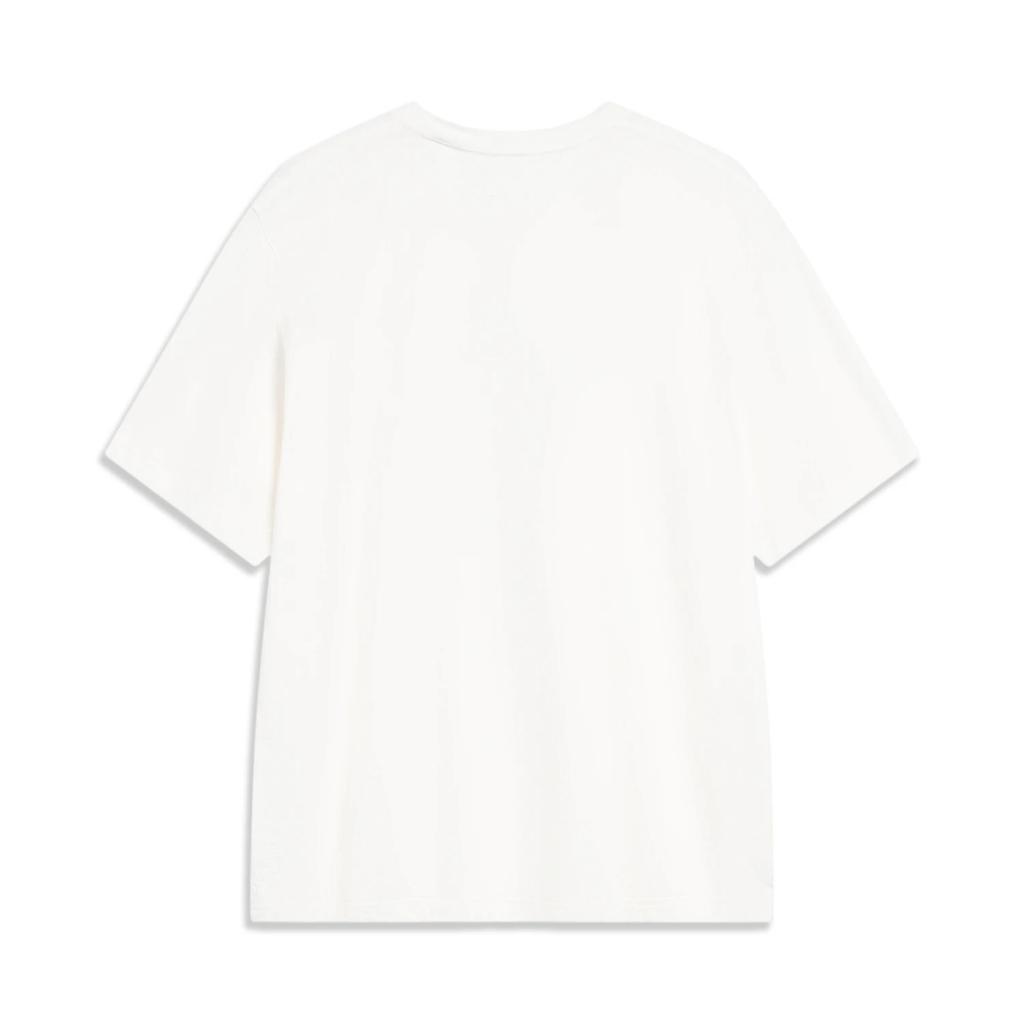 Li-Ning Sports Life Series Letter Print Pullover Short-Sleeve T-Shirt Men Tops Milk-White AHST451-2