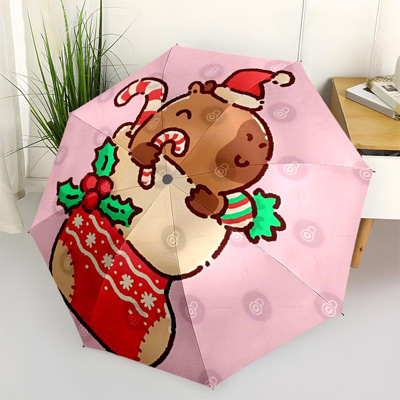 

Capybara Themed Travel Umbrella-8 Ribs Automatic Opening and Closing, Portable Folding Design, Compact and Stylish Umbrella Suitable for Out