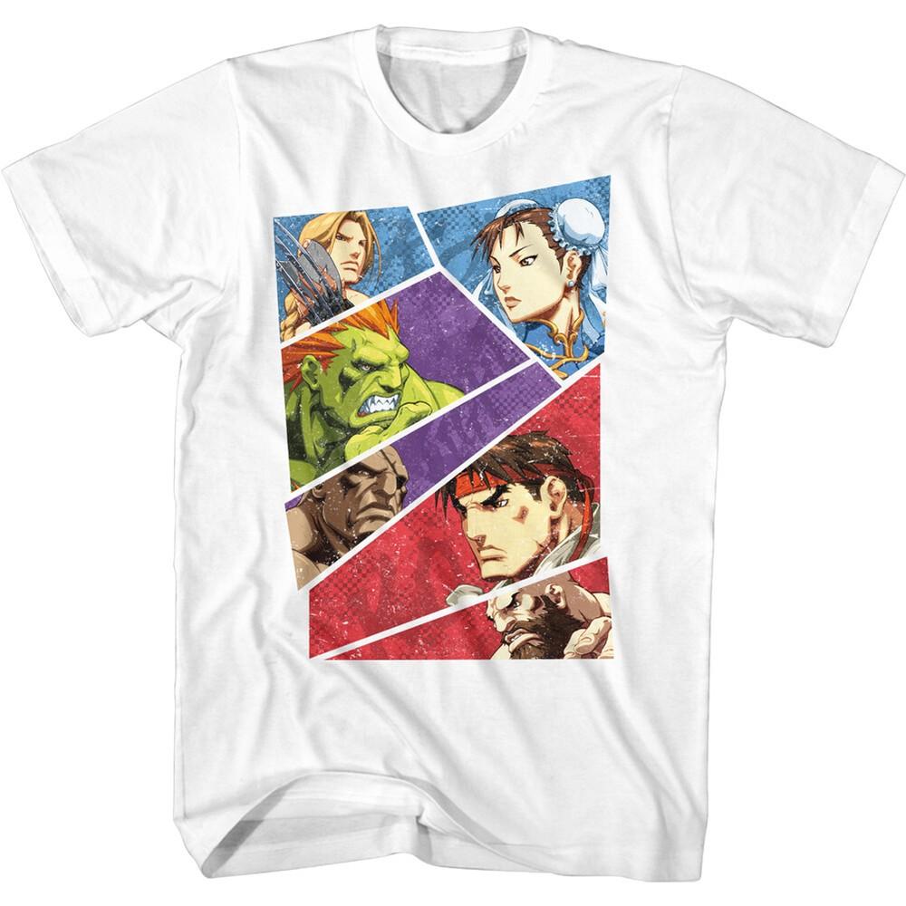 Street Fighter Capcom Video Game Characters Sliced Comic Showdown Men s T-Shirt Unisex T-Shirt S