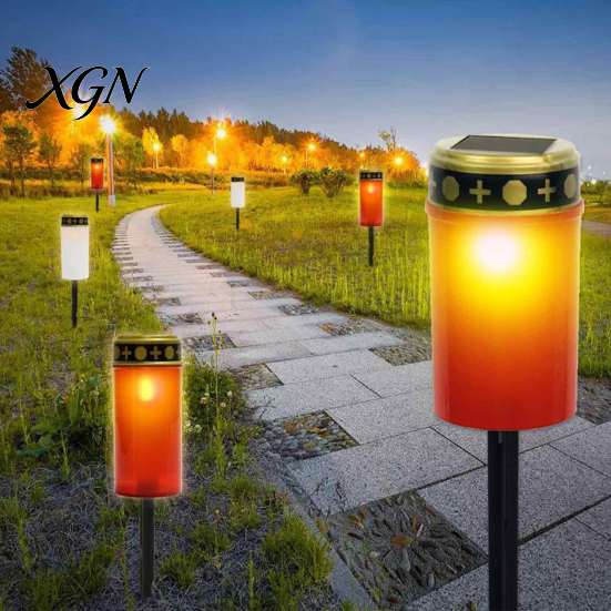 Memorial Remembrance Light Solar Powered for Cemetery Graves, IPX4 Waterproof Lamp with Graves Lights Stake, Decoration Outdoor Garden Lawn
