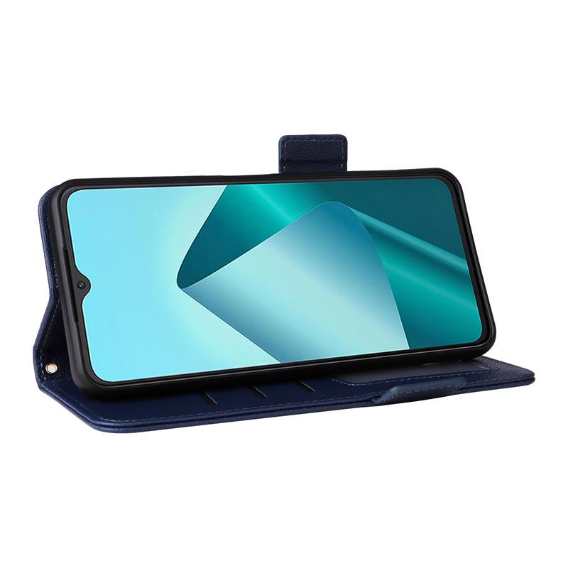 Wiko T20 Lychee Pattern Leather Case with Card Slot & Lanyard