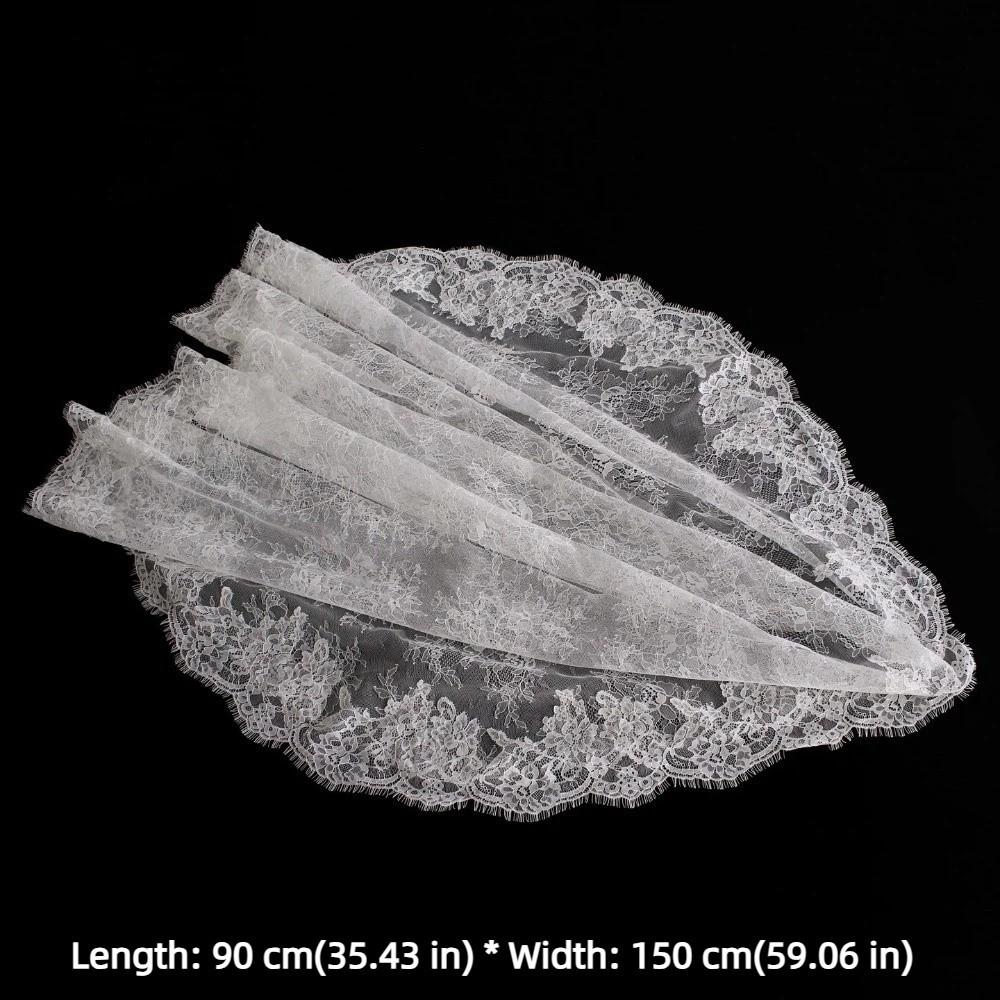 Pearl Embellished Bridal Veil for Women 1 Tier Bridal Headpiece Fashion Lace Veil Bridal Accessory