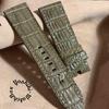 Used Cro-2096 Crocodile Watch Strap Olive (lug Width 24 Mm - Buckle Width 22 Mm)