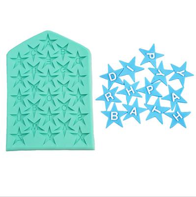 Silicone Mold Stars With Letters Alphabet