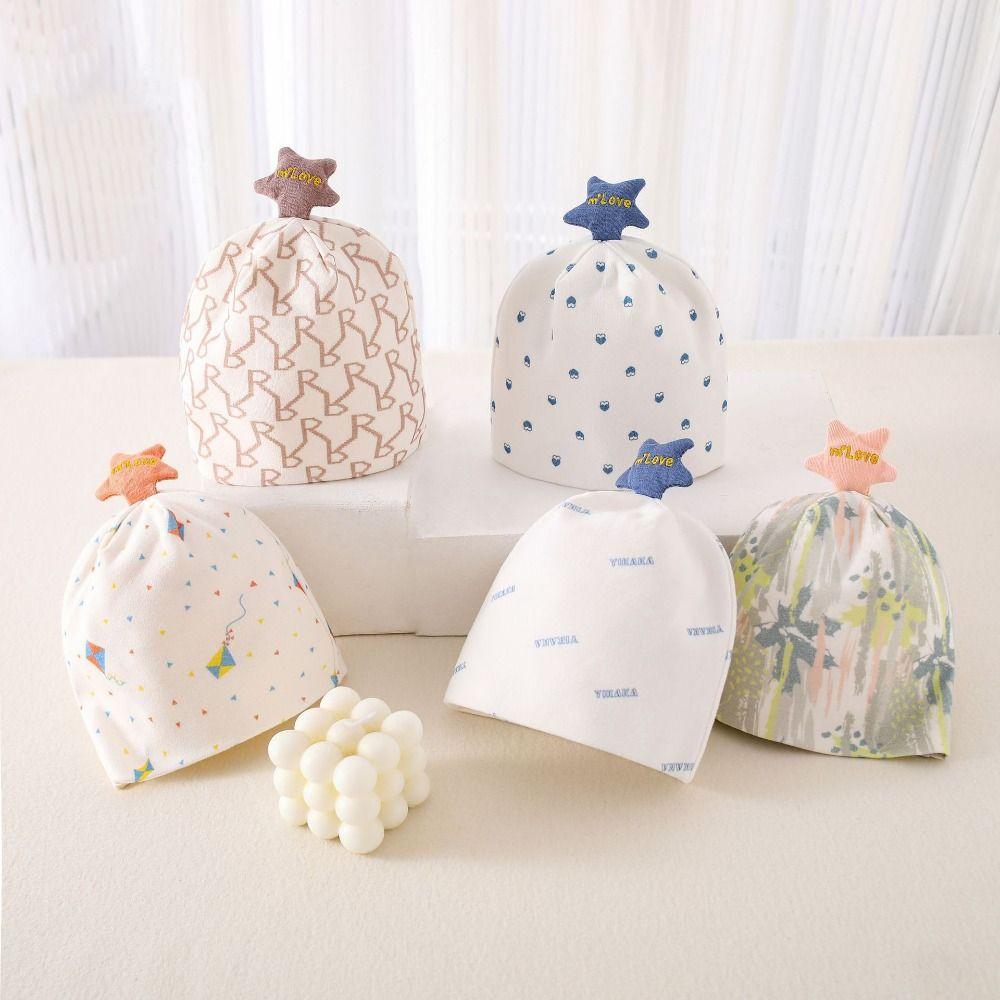 

Thickened Boneless Muslin Hat Cute Cartoon Ear Protection Cap Fashion Newborn Hat For 0-3 Months Style 3