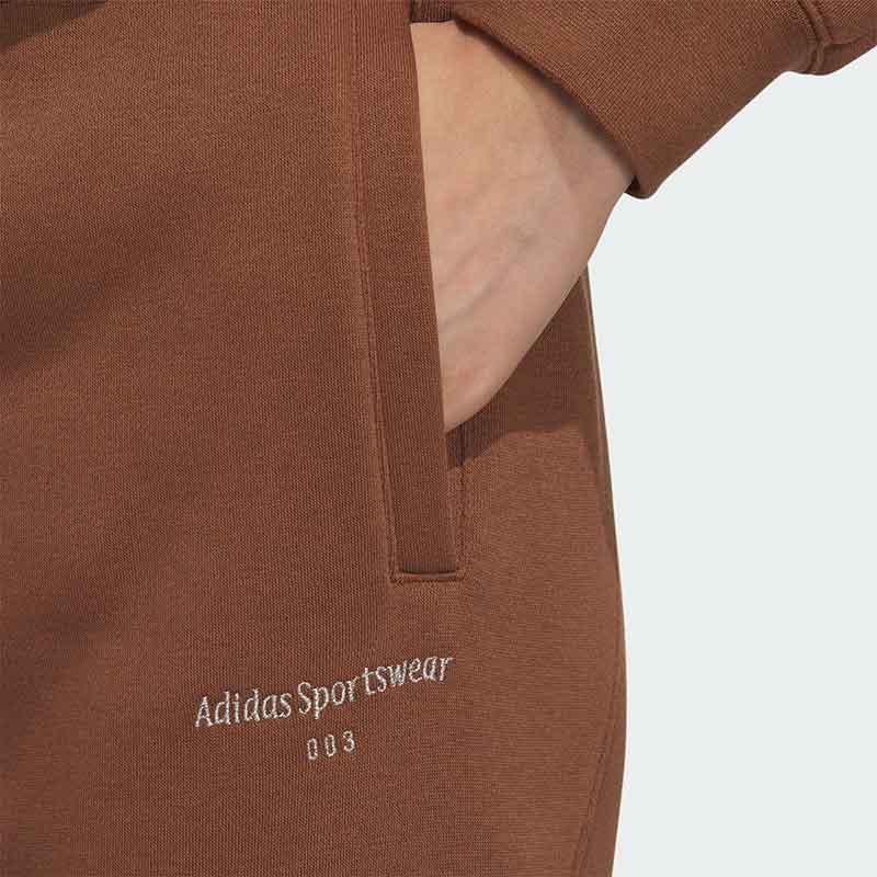 Adidas Einfarbige Jogginghose mit elastischem Bund, Slim Fit, Damen-Unterteil, Braun IX6789