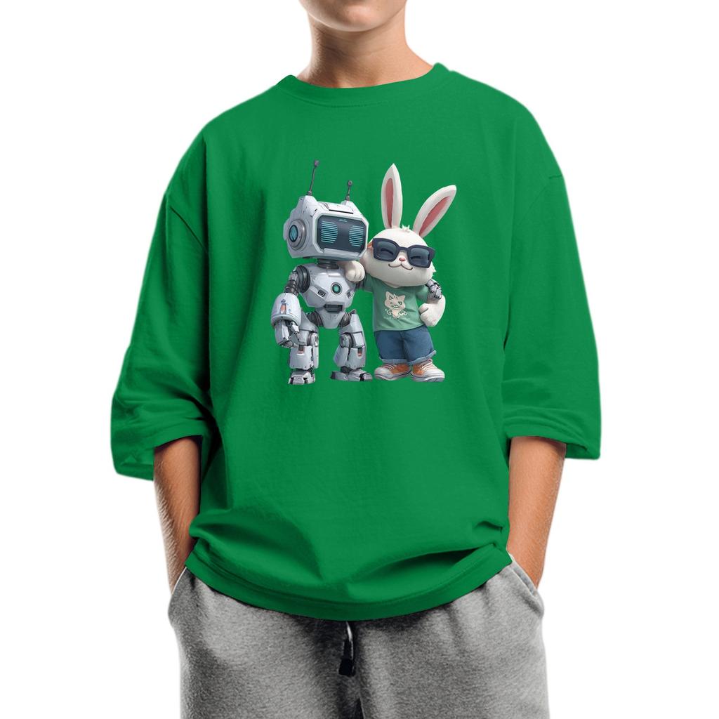 Children's Fashion Printed Round Neck Seven Sleeve Top Casual T-Shirt