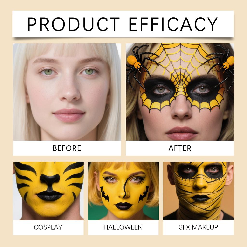 Halloween Facial And Body Painting, Water-based Facial Painting Special Effects, Halloween Makeup Role-playing.