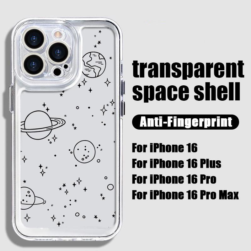 Aircraft Route Print Soft Silicone Case For iPhone 16 Pro Max 15 Pro 14 Plus 13 12 11 XS Astronaut Planet Shockproof Clear Phone Cover