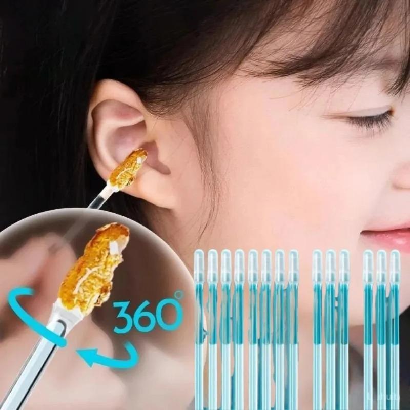 24pcs Sticky Ear Digger Ear Digging Tool Ear Wax Cleaning Special Not Hurt Ear Digging Spoon Ear Digging Cotton Swabs