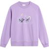 Sports Lifestyle Series Printed Letter Round Neck Comfortable Breathable Loose Sweatshirt Women Sweatshirt Purple AWDTA46-2