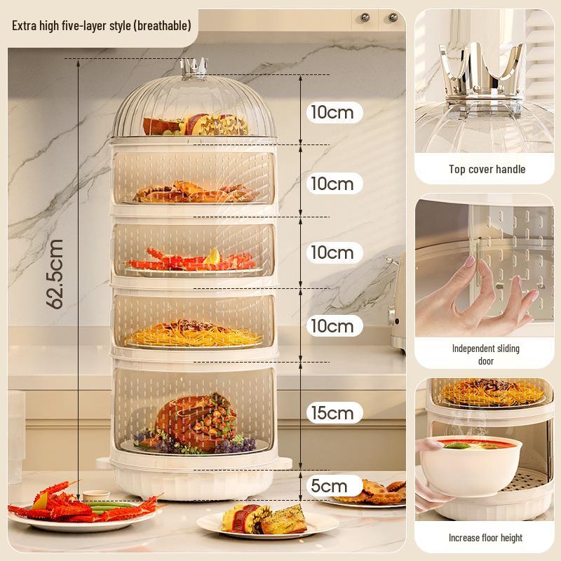 Multi-layer Transparent Food Cover for Dining Table Insulation