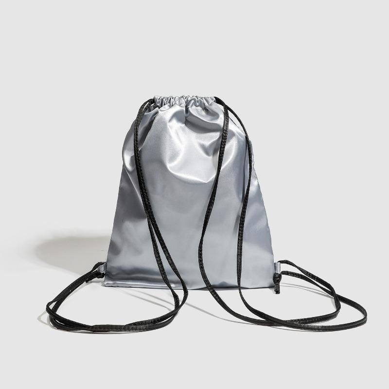 Schleifenförmiger Satin-Kordelzug-Rucksack, Kordelzugbeutel, Niedlicher kleiner Rucksack