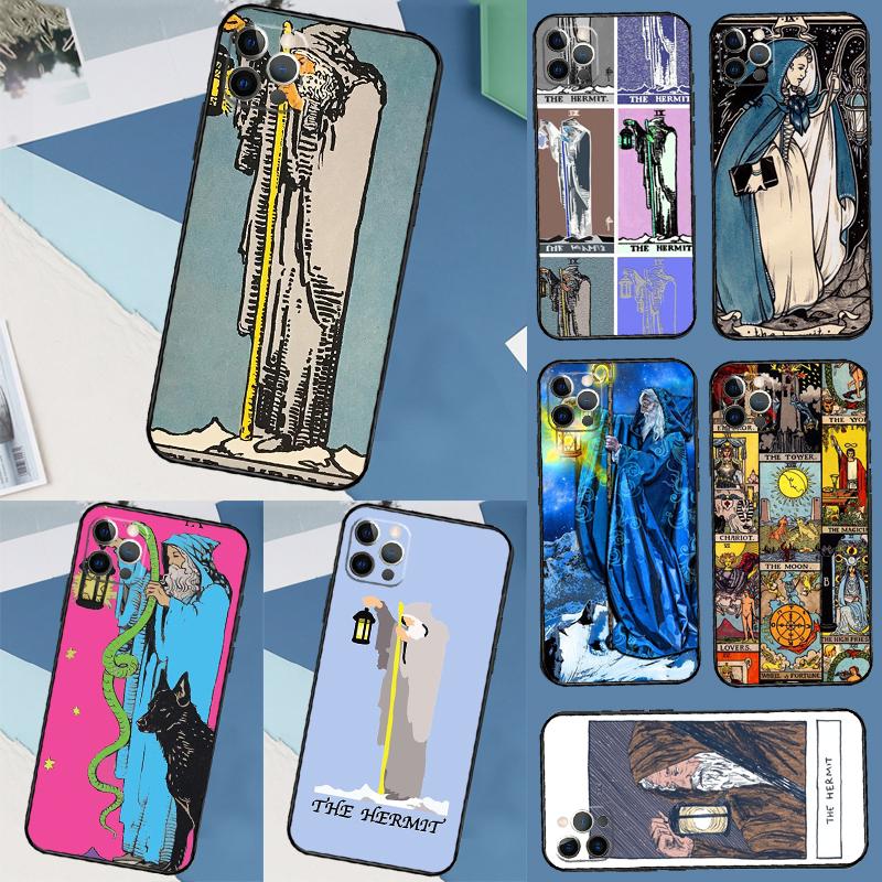 Tarotkarte Der Eremit Hülle Für iPhone 17 Air 14 16 15 11 12 13 Pro Max 12 mini XR 15 16 Plus 16e Rückseite Schutzhülle