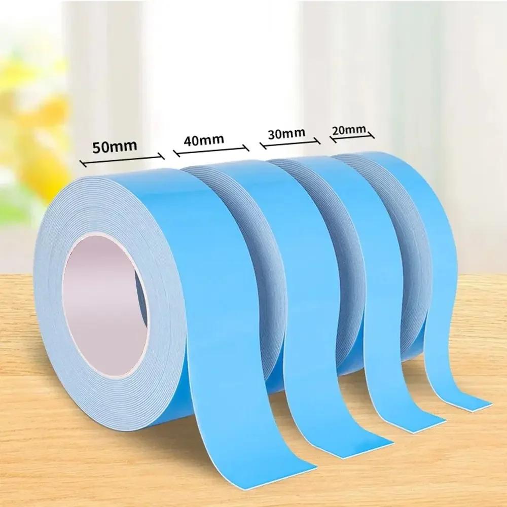 10Meters/Roll Blue Film White Double Sided Tape Sponge Strip 10-30mm Width Multifunctional PE Foam Strong Self Adhesive Tape