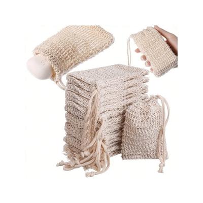 Soap Saver Pouch, Sisal Soap Bag With Drawstring And, Soap Saver Bag, Knotted Shower Soap Bag For Foaming And Drying, Bathroom Accessories