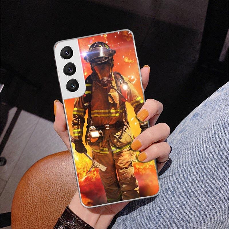 Firemen Hero Flame Phnoe Case for Samsung Galaxy S26 S25 Edge S23 S24 Ultra S22 Plus S21 S20 FE Unique Cover Soft Coque Galaxy S