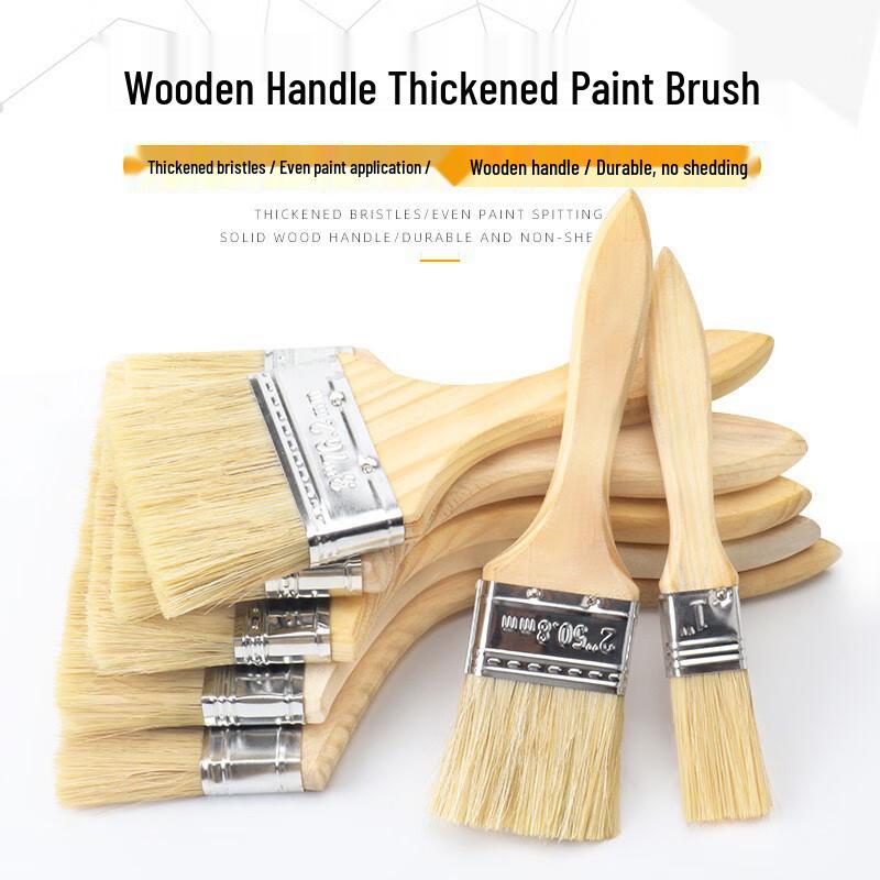 Churong Wood Handle Hog Bristle Paint & Cleaning Brush