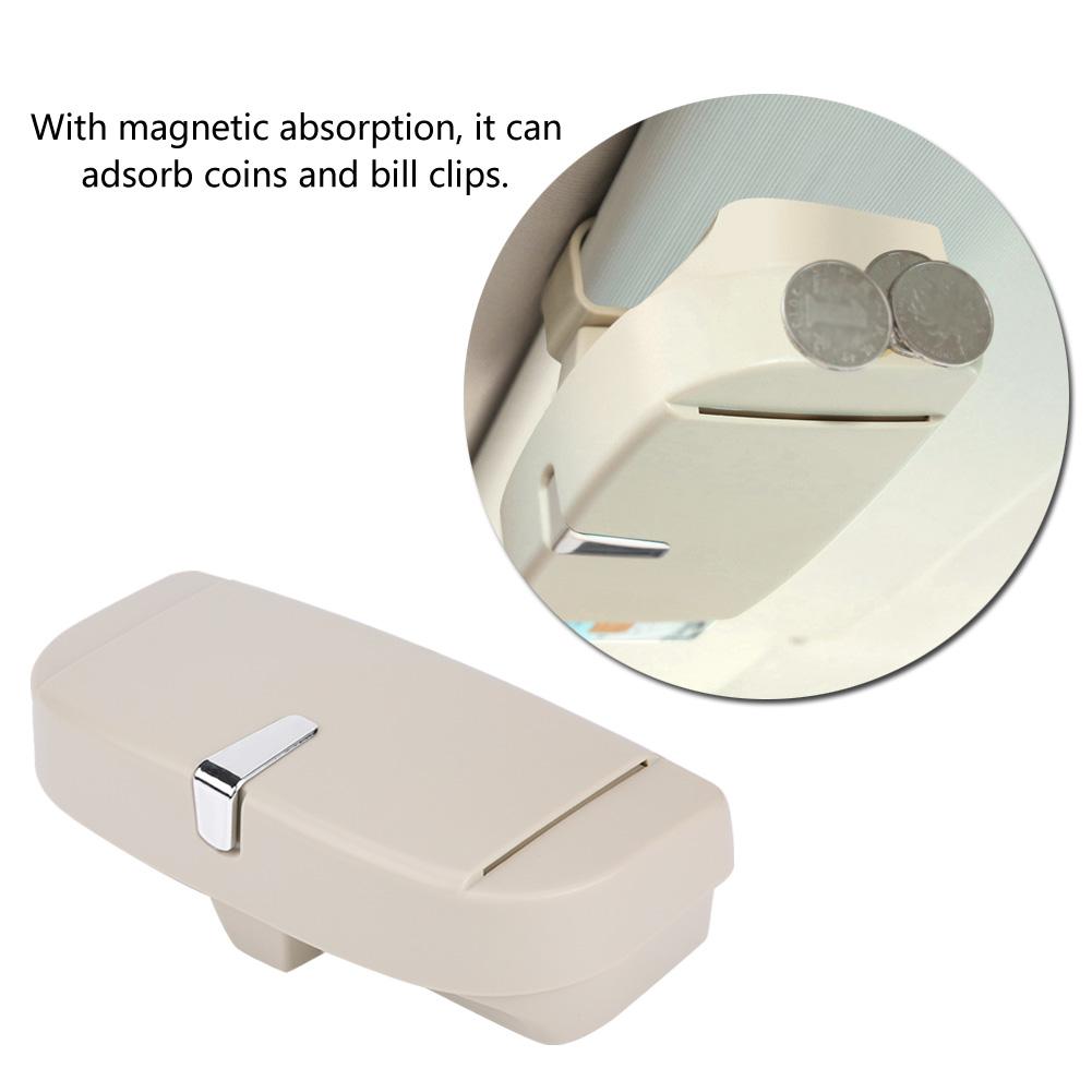 Samochodowy Uniwersalny Uchwyt Klips Etui Organizer Pudełko na Okulary Przeciwsłoneczne(Beżowy)