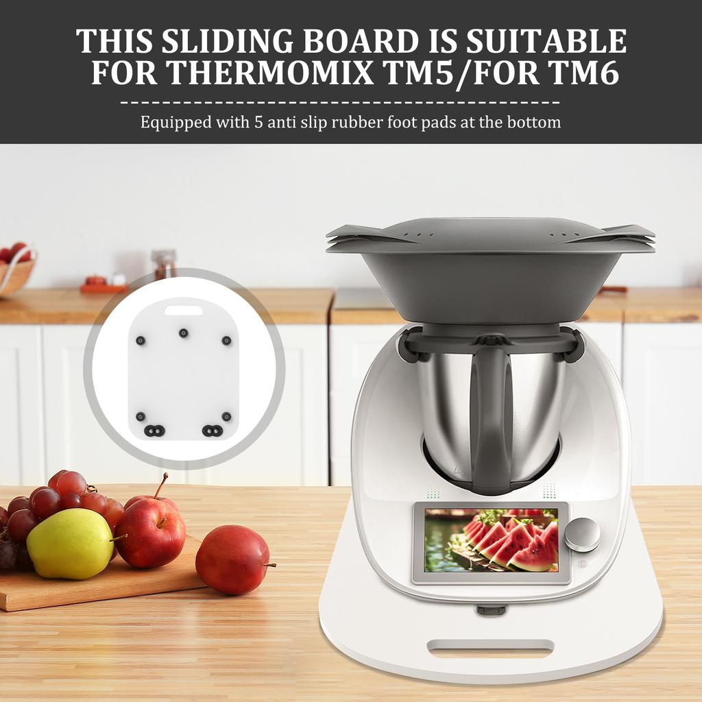 Sliding Board for Thermomix TM5 TM6 Gliding with Wheels for Food Processors Sliding Mat Easy Moving